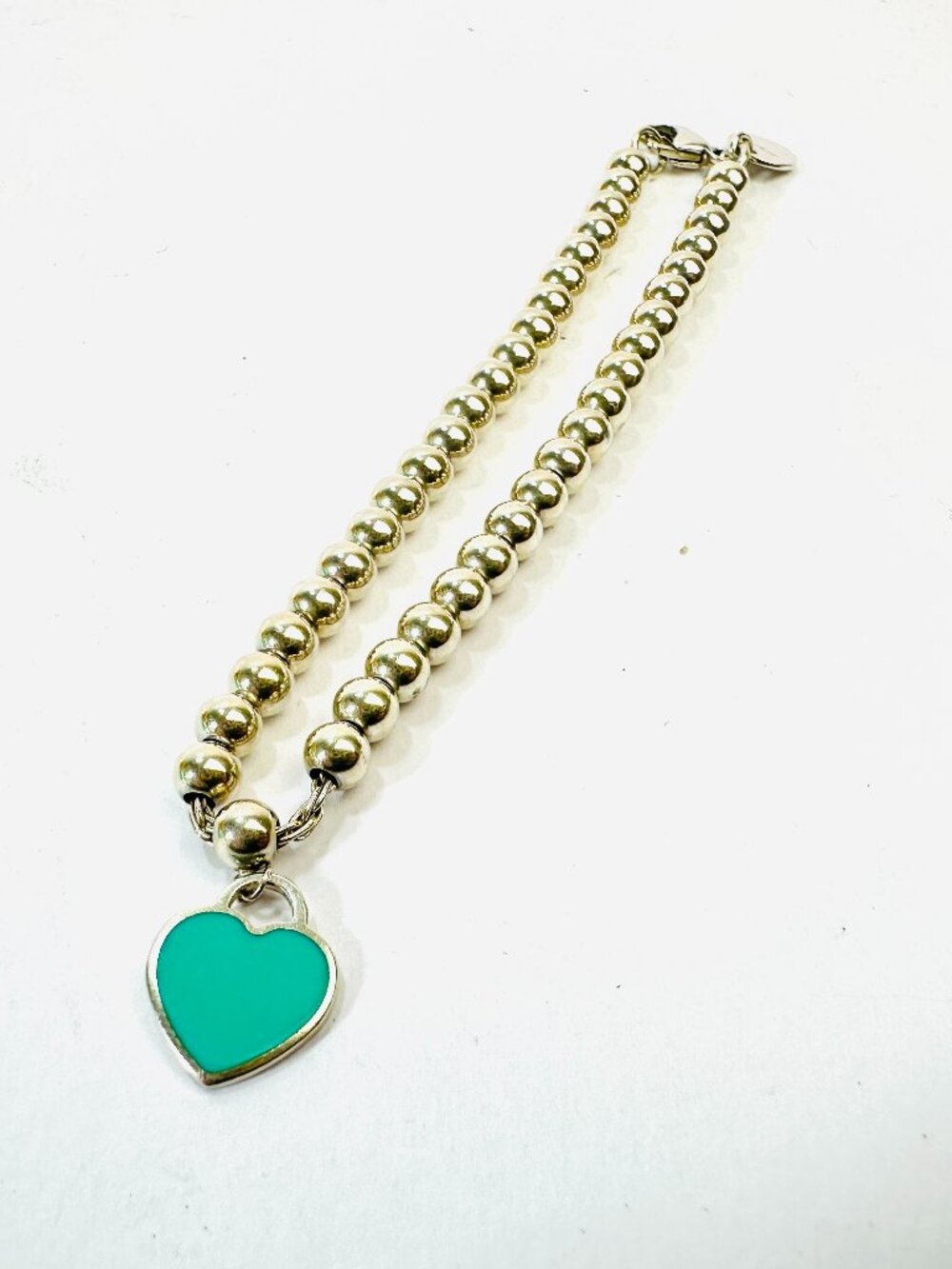 Tiffany & Co. Please Return Heart Bracelet in Blue 925 6.5in